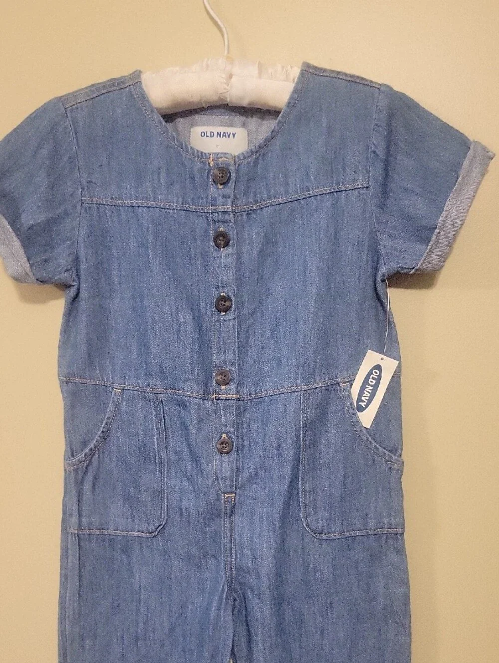 Cute Old Navy Girls' Denim Light Blue Jumpsuit